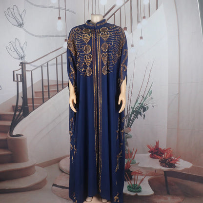 Elegant and beautiful BUBU two-piece dress african women dresses chiffon african dress rhinestone robe soirée femme luxe