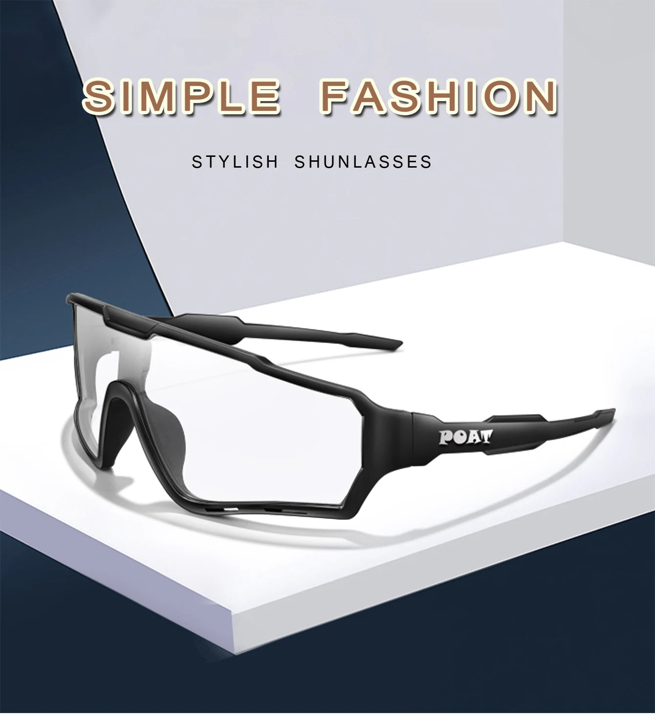 POAT Brand Men Women MTB Bike Bicycle Photochromic Eyewear Cycling Fishing Running Glasses New Style Sunglasses Sports