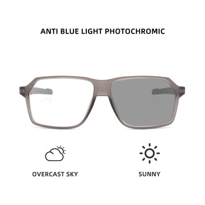 Men Sports Glasses Square Blue Light Myopia Prescription Eyeglasses Reading TR90 Trendy Photochromic Lens Mtb Bicycle Eyewear +1