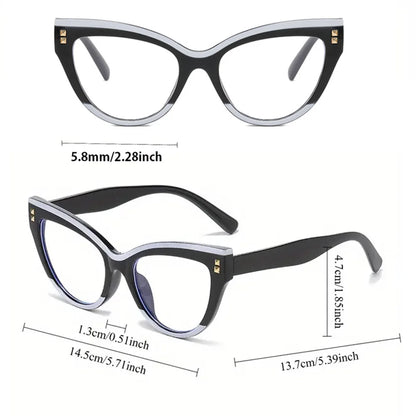 Fashion Cat Eye Shape Glasses High Quality Anti-blue Light Flat Eyeglasses Durable Ultra-light Computer Eyewear Transparent Lens