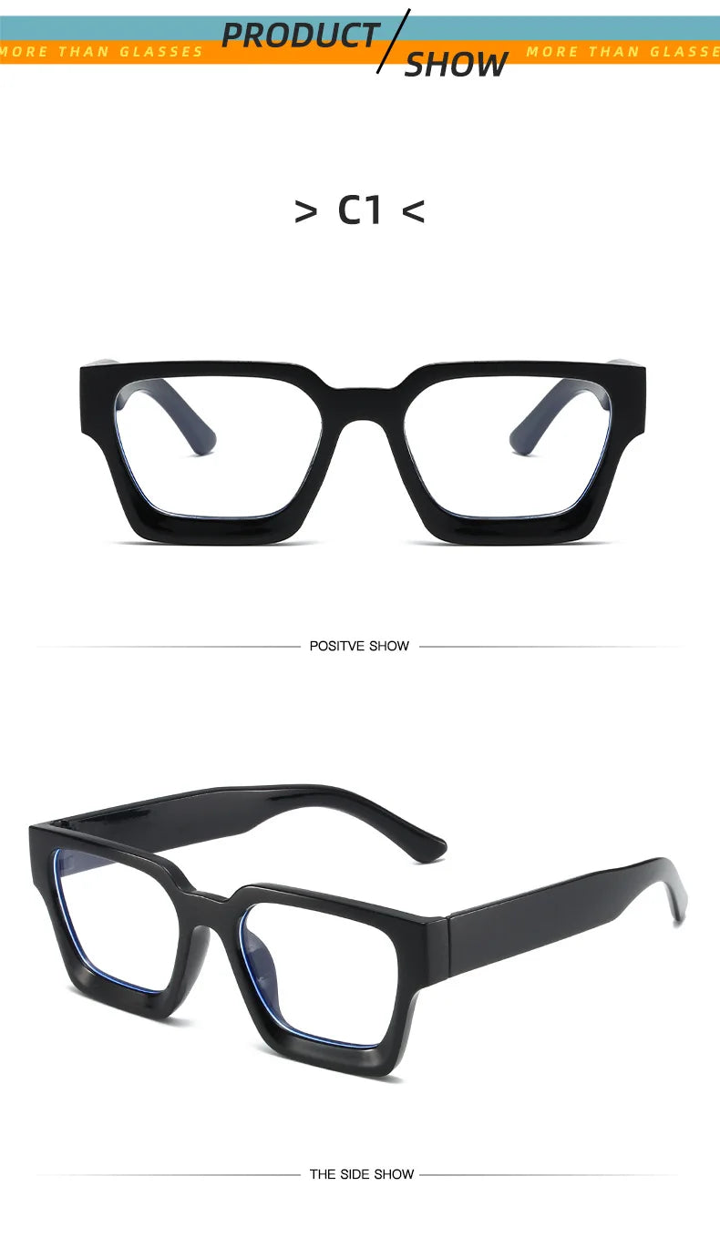 New Transparent Computer Glasses Frame Women Men Anti Blue Light Square Eyewear Blocking Glasses Optical Spectacle Eyeglass