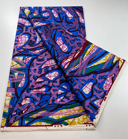 100%Certified Grand Super African Wax Nigerian GlitterGlam Gold Embellished Ankara Wax Printed Fabric Real Original For Sewing