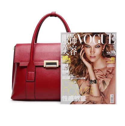 2024 New Genuine Leather Briefcase Women Handbags Large Capacity Ladies Fashion Cowhide Shoulder Messenger Bags Portable