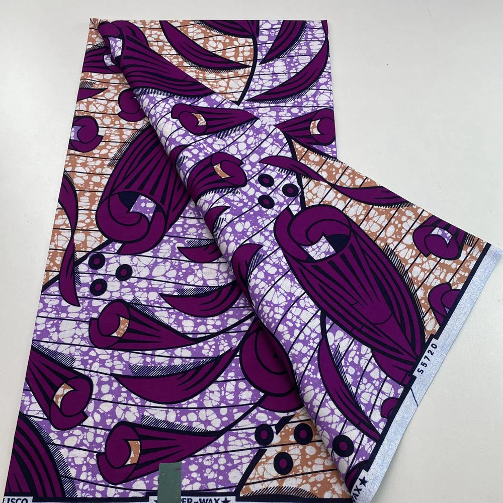 New Super Tissu Ankara Good Real Prints African Wax Fabric Soft Pagne Cotton Material Kente 6YARDS Stuff Blue Batik For Sew