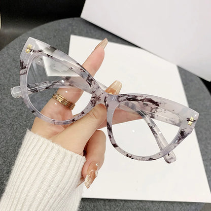 Fashion Cat Eye Shape Glasses High Quality Anti-blue Light Flat Eyeglasses Durable Ultra-light Computer Eyewear Transparent Lens