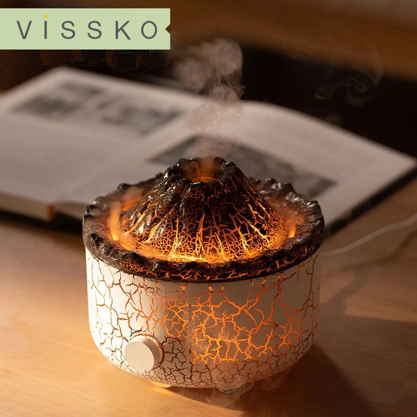 560ml Volcanic Flame Humidifiers Air Aroma Diffuser Essential Oils Humidifier Diffuser For Bedroom Home Purifier Humificador