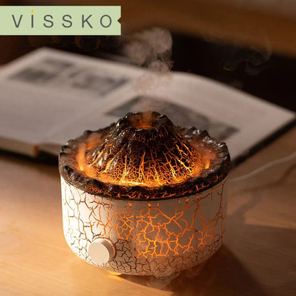560ml Volcanic Flame Humidifiers Air Aroma Diffuser Essential Oils Humidifier Diffuser For Bedroom Home Purifier Humificador