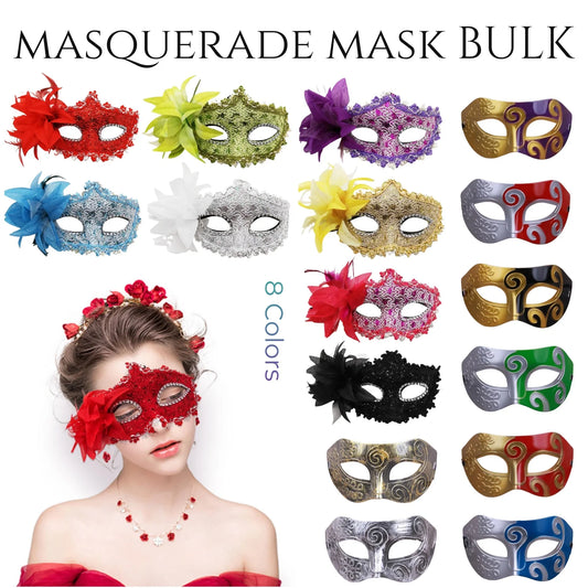 16/32Pcs Masquerade Masks Mardi Gras Carnival Mask Venetian Masks Vintage Antique Masks Unisex Half Face Party Masks 8 Colors