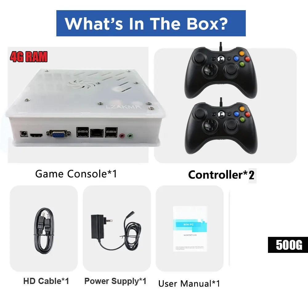 2026 New X8 Retro Game Console 500GB | 70,000+ Games | 60+ Emulators | 4K HD | Plug & Play | PS2 Wii PSP GC N64 Xbox Dual System