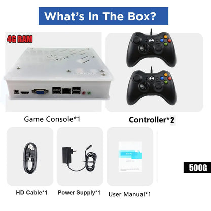 2026 New X8 Retro Game Console 500GB | 70,000+ Games | 60+ Emulators | 4K HD | Plug & Play | PS2 Wii PSP GC N64 Xbox Dual System