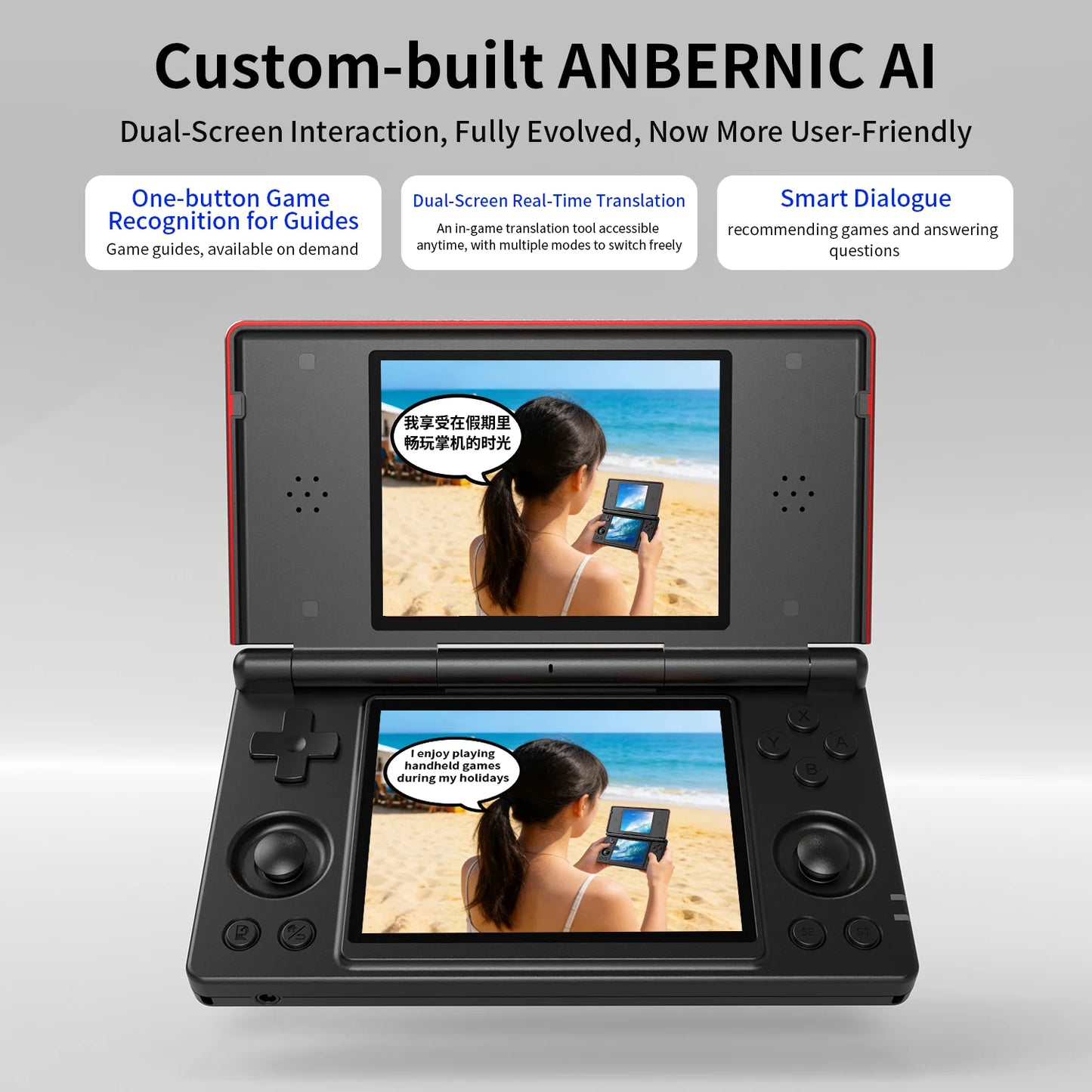 Anbernic RG DS Dual 4.0” IPS Screen Video Game Console Android 14 Support Dual Application On Split Screens & Hall Switch Chip
