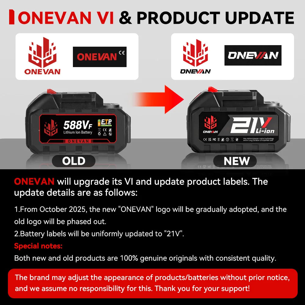 ONEVAN 8000RPM 2800N.M Brushless Electric Impact Wrench Cordless Car Repair Screwdriver Drill Power Tool For Makita Battery Pin