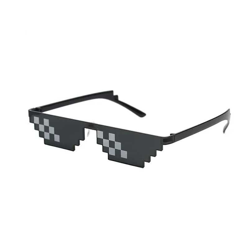 Funny Quirky Women Glasses Black Pixel Vintage Shades Eyewear For Men Birthday Wedding Party Cosplay Supplies Mask