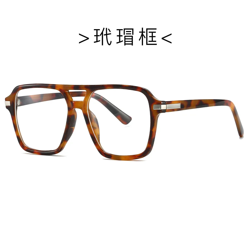 Luxury Brand Designer Reading Glasses Women 2025 Retro Double Bridge Square Eyeglass Fashion Man Optical Prescription Eyewear