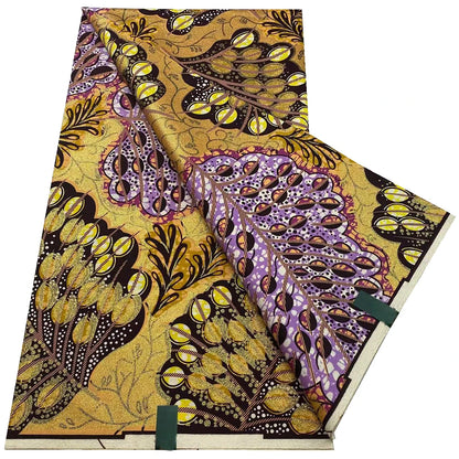 African Wax Prints Fabric Golden Wax Fabric High Quality Ankara Fabric for Party Dress New Grand Super 100% Cotton Y15, 6Yards