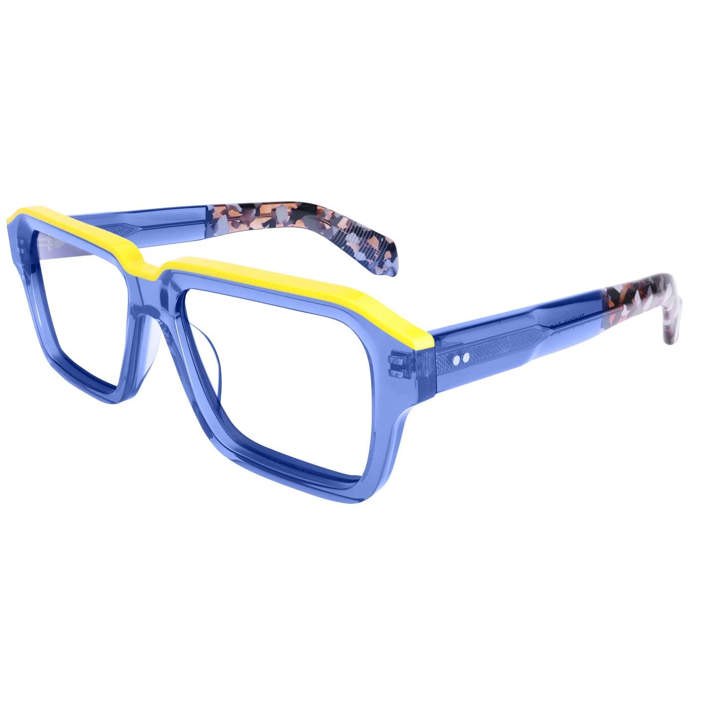 Luxury Acetate Eyeglass Frames Thick Wide Top Dual Tone Large Size Clear Lenses for Men and Women Prescription