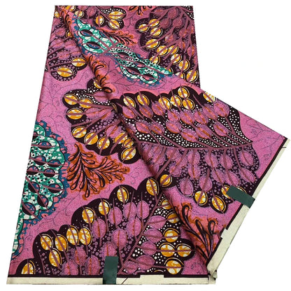 African Wax Prints Fabric Golden Wax Fabric High Quality Ankara Fabric for Party Dress New Grand Super 100% Cotton Y15, 6Yards