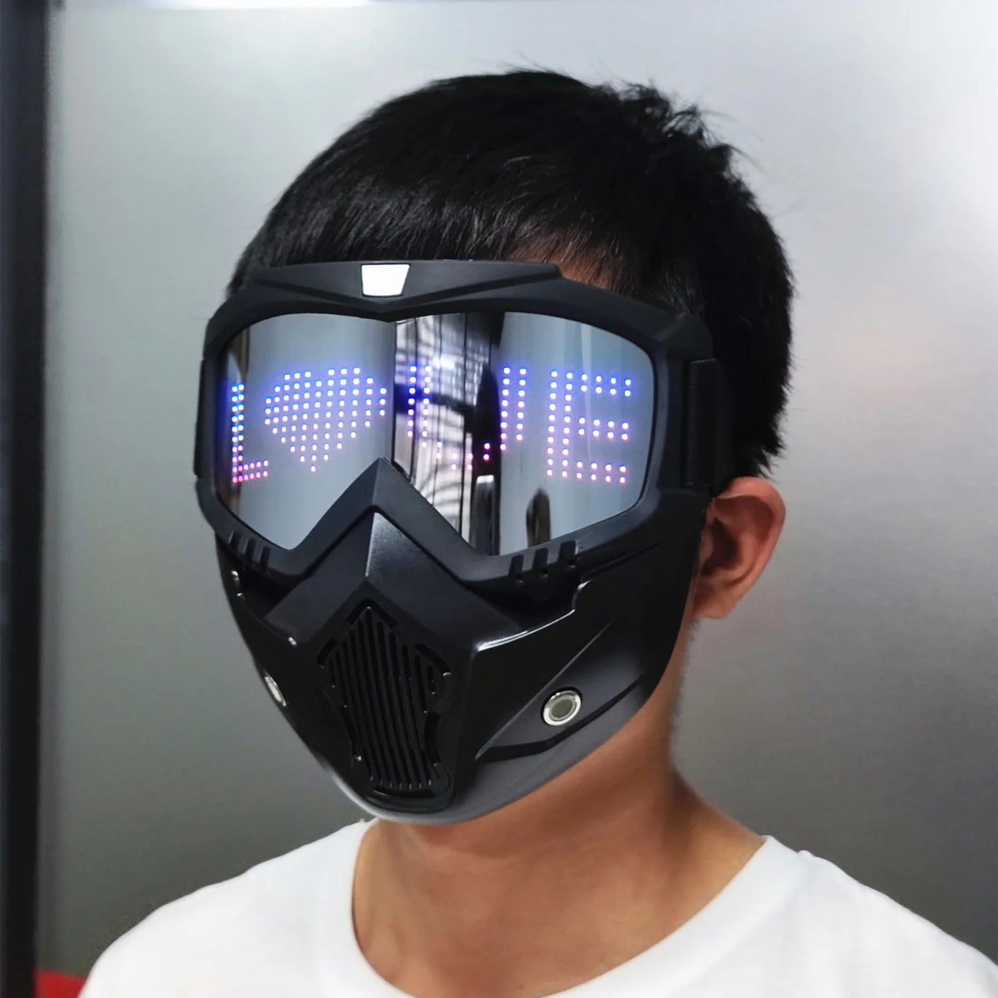 Punk Cyber Bluetooth App Led Mask Party Magic Flash Carnival Led Matrix Display Board Programmable Text Animation Light Glasses