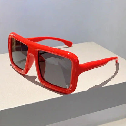 Big Oversized Square Sunglasses Punk UV400 Protection Thick Frame Sun Glasses Lady Shades for Women & Men