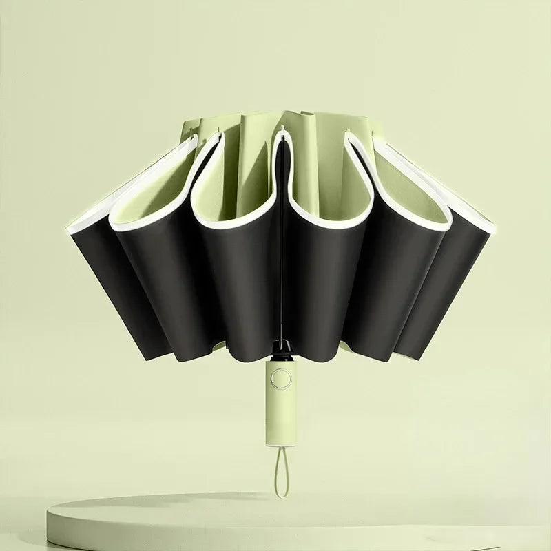20 Bones Fully Automatic Reverse Folding Umbrella with Windproof Reflective Stripe UV Umbrellas