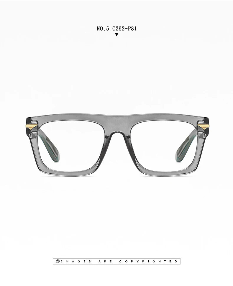 AUECMOI Vintage Men Square Glasses TR90 Frame Myopia Customizable Prescription Anti Blue Ray Optical Photochromic Eyeglasses