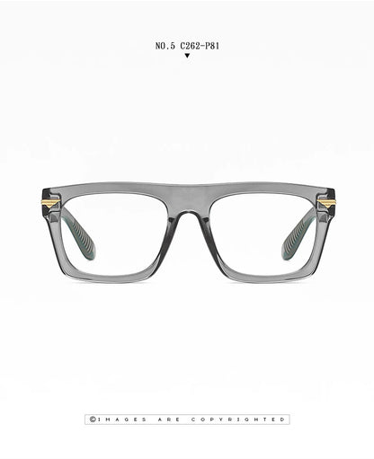 AUECMOI Vintage Men Square Glasses TR90 Frame Myopia Customizable Prescription Anti Blue Ray Optical Photochromic Eyeglasses