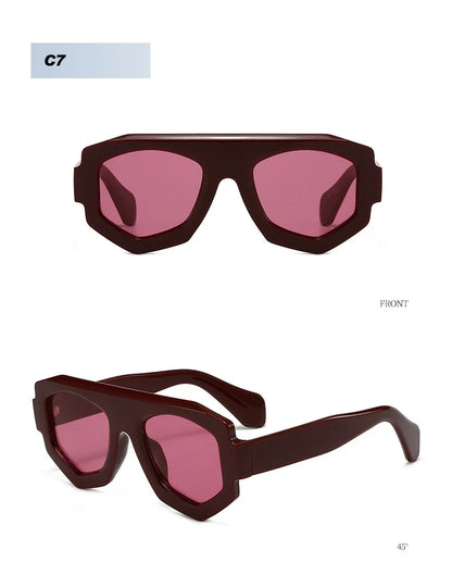 JNPCXI New Fashion Irregular Square Women Sunglasses Shades UV400 Retro Green Men Sun Glasses