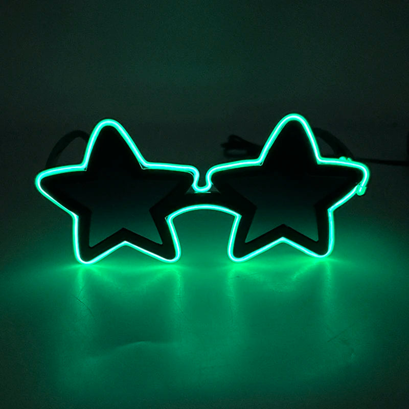 Cool glowing star shape glasses Led Light Up Star Glasses Glow In The Dark glasses for nightclub Birthday wedding party supplies