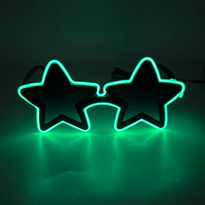 Cool glowing star shape glasses Led Light Up Star Glasses Glow In The Dark glasses for nightclub Birthday wedding party supplies