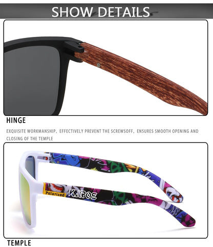 KAROS 2PCS Sunglasses Men/Women Polarized Square Mirror Brand Design Luxury UV400 SunShade Unisex Fishing Driving Cycling Hiking