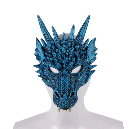 Halloween Horror Dragon Mask Mardi Gras Carnival Party PU Foam 3D Dragon Mask Masquerade Cosplay Props Clothing Accessories