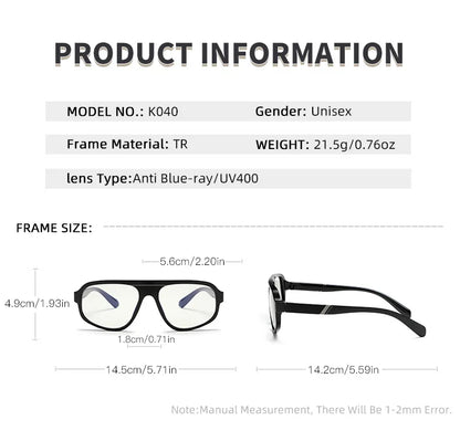 Classic Oversized Square Photochromic Anti Blue Light Reading Glasses Men Women Luxury Brand Computer Glasses Trendy TR90 Frames