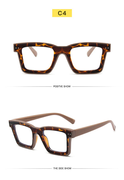 Retro Square Anti Blue Light Optical Glasses Frames Men Fashion Computer Prescription Eyeglasses Women TR90 Reading Glasses +2.5