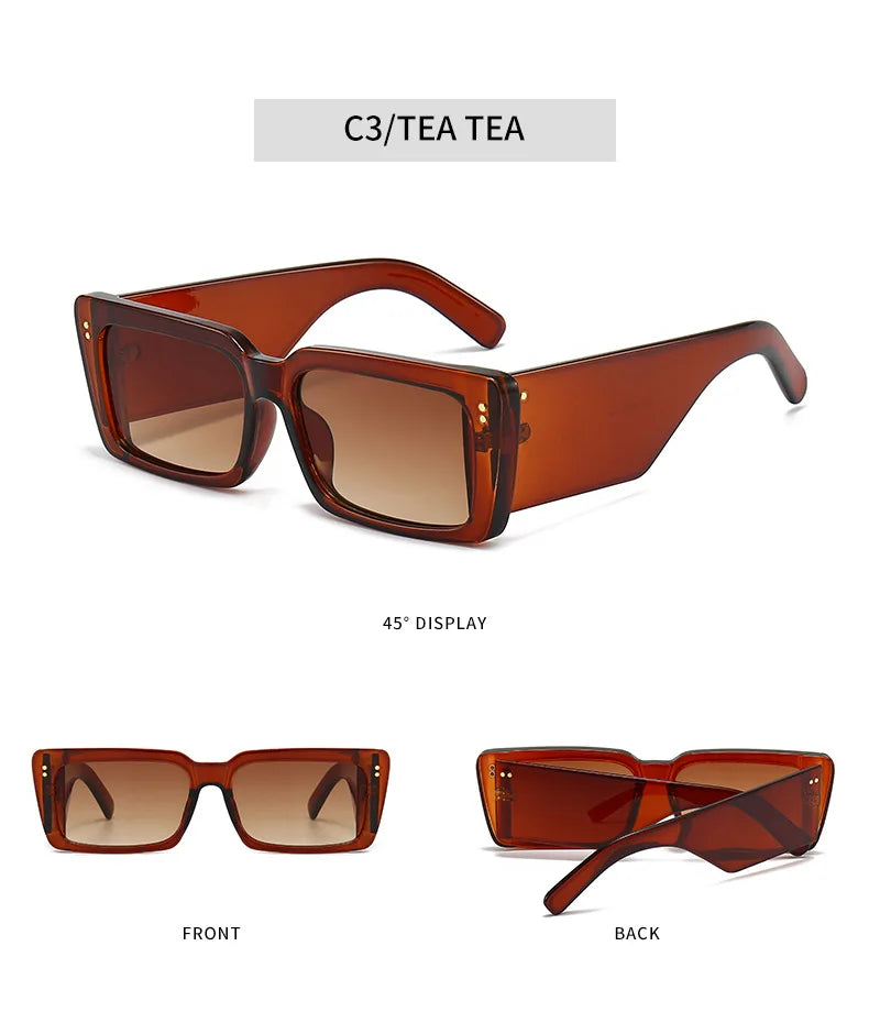 New Square Sunglasses Women Wide Glasses Legs Men Travel Shades Male Female UV400 Gafas Oculos Retro Brand Designer Luxury