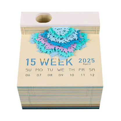 Treehouse 3D Desktop Calendar Sticky Notes Creative Crafts Souvenirs Paper Carvings Memo Pad New Year Gifts Office Ornament