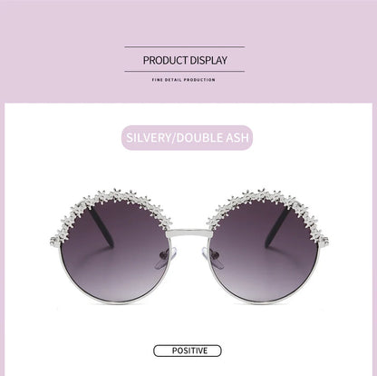 2025 Sunglasses children's glasses flower fashion New Sunglasses children's round children's Metal