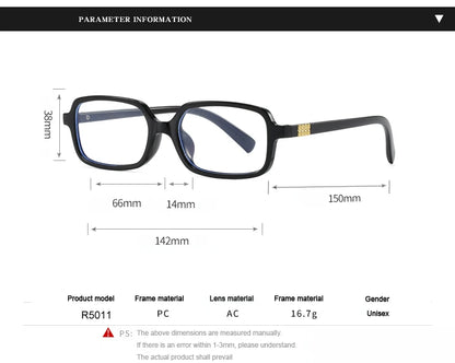 4pcs New Fashion Women Small Square Eyeglasses Frame Outdoor Casual Eyeglasses Anti Blue Light Eyewear Rivet Glasses Unisex