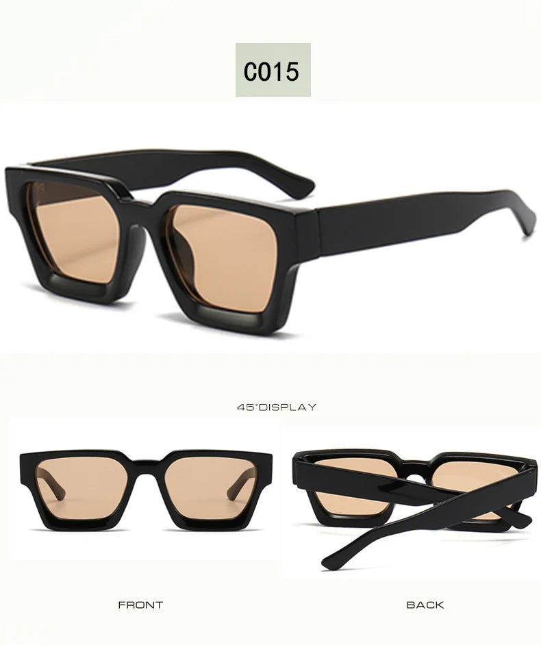 JNPCXI Fashion Square Women Luxury Sunglasses Retro Green Brand Designer Men Trending Sun Glasses Shades UV400