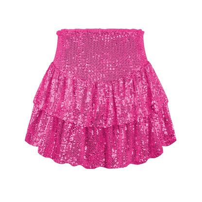 2024 African Party Evening Clothes for Women Spring Summer Sexy High Waist Sequin Mini Pleated Skirts Dashiki Africa Clothing