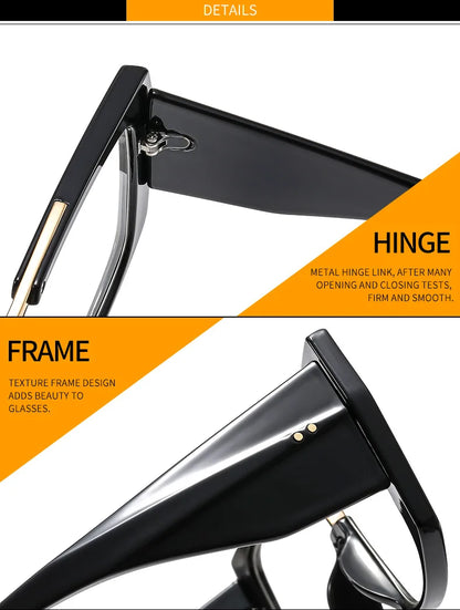 Fashion Brand Oversized Square Myopia Glasses Women Men Trend Green Graduation Eyeglasses Anti Blue Light Prescription Glasses