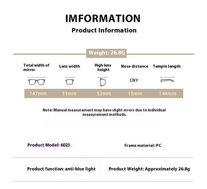 Fashion Transparent Computer Glasses Frame Women Men Anti Blue Light Square Eyewear Blocking Glasses Optical Spectacle Eyeglass