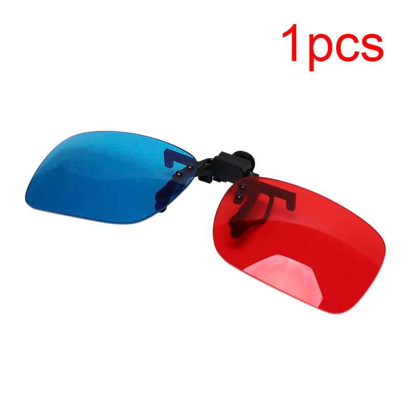 1/2PC Red Blue Green 3D Glasses Black Frame For Dimensional Anaglyph Movie TV