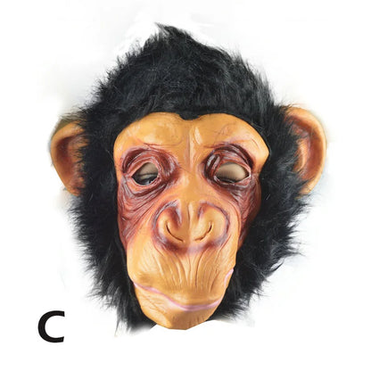 Novelty Lubber Latex Animal Head Mask Monkey Chimp Dog Head Mask Halloween Party Costume Masquerade Dressing Up Cosplay