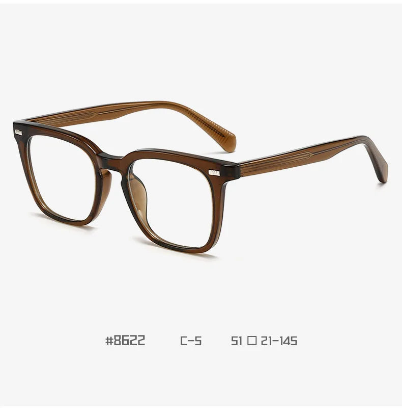 Transparent Square Men's Reading Glasses TR90 Large Frame Block Harmful Blue Light Myopia Prescription Glasses For Women