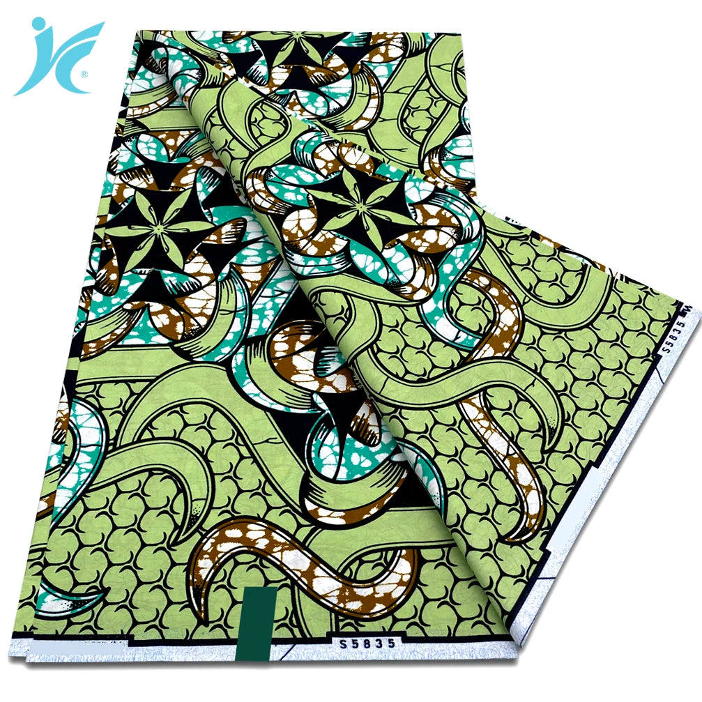 African Real Wax Prints Fabric Ankara Wax 100% Cotton Fabric Guaranteed Veritable Original Sewing Material