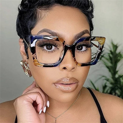 Vintage Transparent Square Glasses Frame Women Men Clear Glasses Optical Eyeglasses Frame Lens Spectacle Frame Unisex Anti Blue