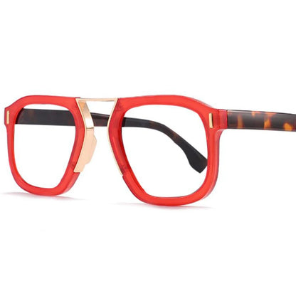 Rivets Black Leopard Fashion Reading Glasses Oversized Square Glasses Frame Anti Blue Light Far Sight Presbyopia Eyewear