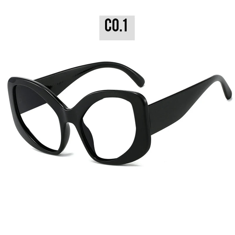 Oversized Reading Glasses Women Luxury Brand Designer Cat Eye Chunky Glasses Anti Blue Light Customised Prescription Glasses