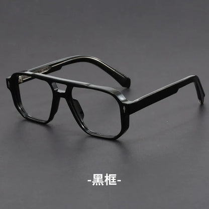 Double Bridges Anti Blue Light Reading Glasses Men Retro Women Square Glasses Frame Fashion Men Myopia Eyewear Fake Eyelasses -2