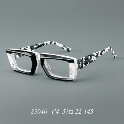VICKY Personalized Fashion Retro Geometric Square Design Men Women Anti-blue Light Glasses Customizable Prescription 23046